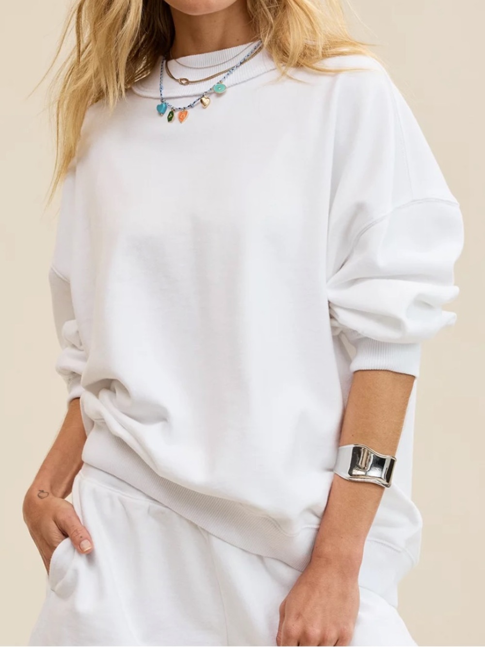 Aerie Alumni Mockneck Sweatshirt | White